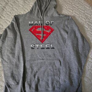 Superman Man of Steel Hoodie Sweatshirt, Men's Soft and Lighter Weight
